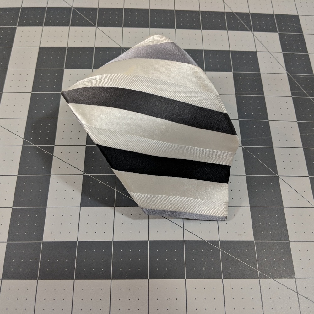 Express men's white black striped tie